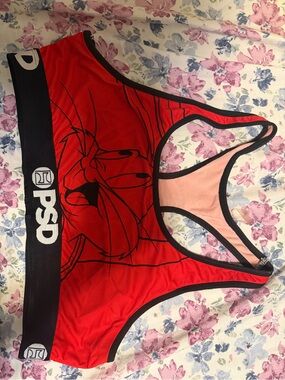 PSD Women’s Red Graphic Racerback Bra Top - PSD